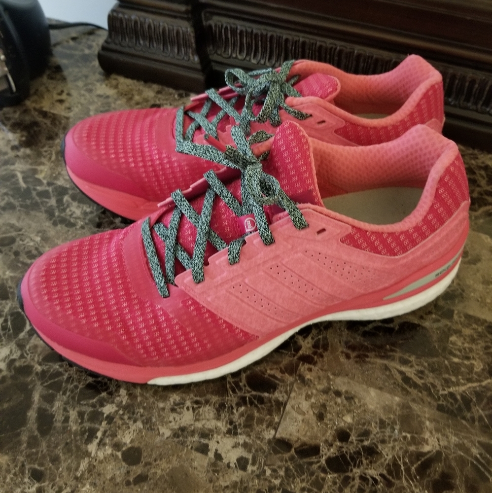 Pink white adidas sneaker